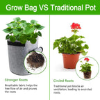 Greenhaus Gardening Vegetable Grow Bags with Side Harvest Access Window