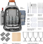 Greenhaus Gardening Deluxe Picnic Backpack Set for 4 People