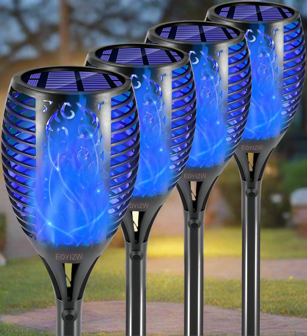 Greenhaus Gardening LED Solar Torch Lights for Garden and Patio