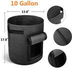 Greenhaus Gardening Black Non-Woven Grow Bags with Harvest Access Window