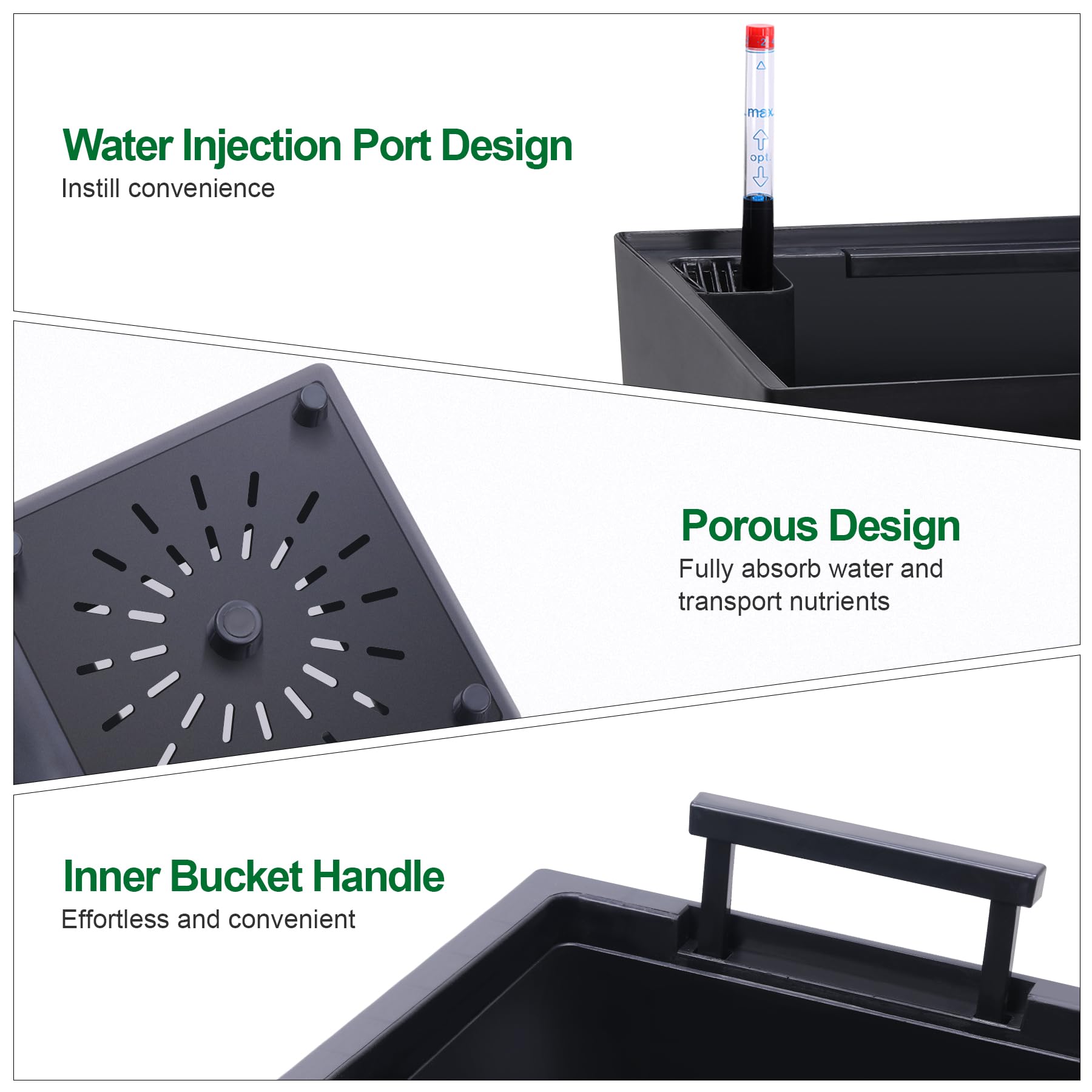 Greenhaus Gardening 23-Inch Self-Watering Tall Planters Set of 2