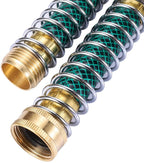 Greenhaus Gardening Brass Hose Extension Adapter with Spiral Hose Protector
