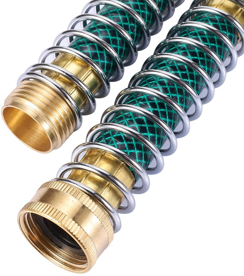 Greenhaus Gardening Brass Hose Extension Adapter with Spiral Hose Protector