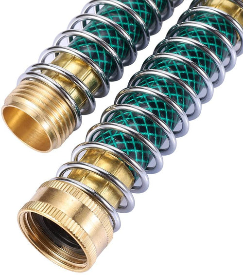 Greenhaus Gardening Brass Garden Hose Adapter with Kink-Resistant Protector