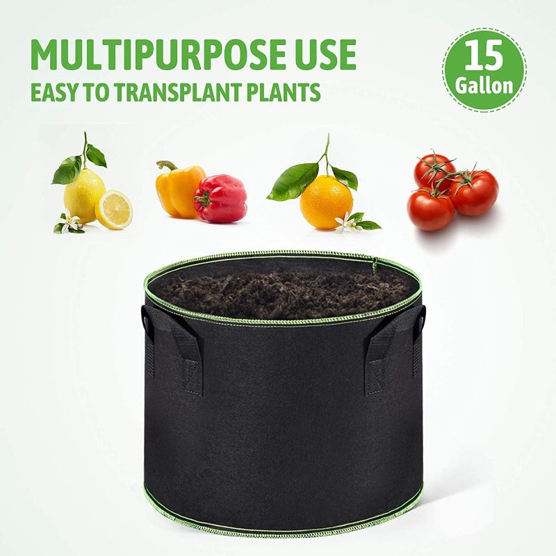 Greenhaus Gardening Reinforced Fabric Grow Bags for Vegetables and Flowers