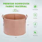 Greenhaus Gardening Premium Beige Garden Grow Bags with Reinforced Handles