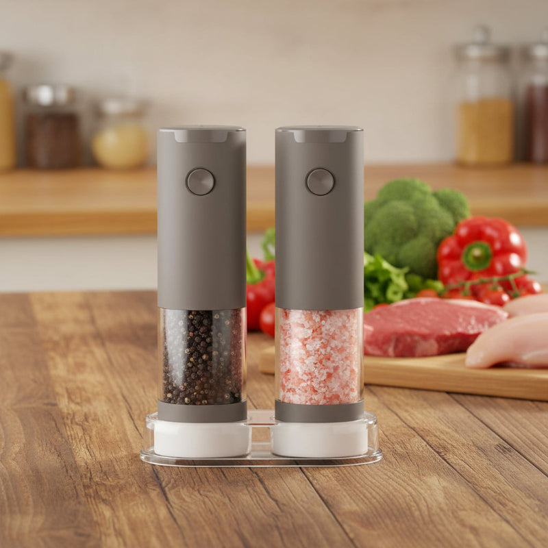 Greenhaus Gardening One-Touch Salt and Pepper Grinder Set