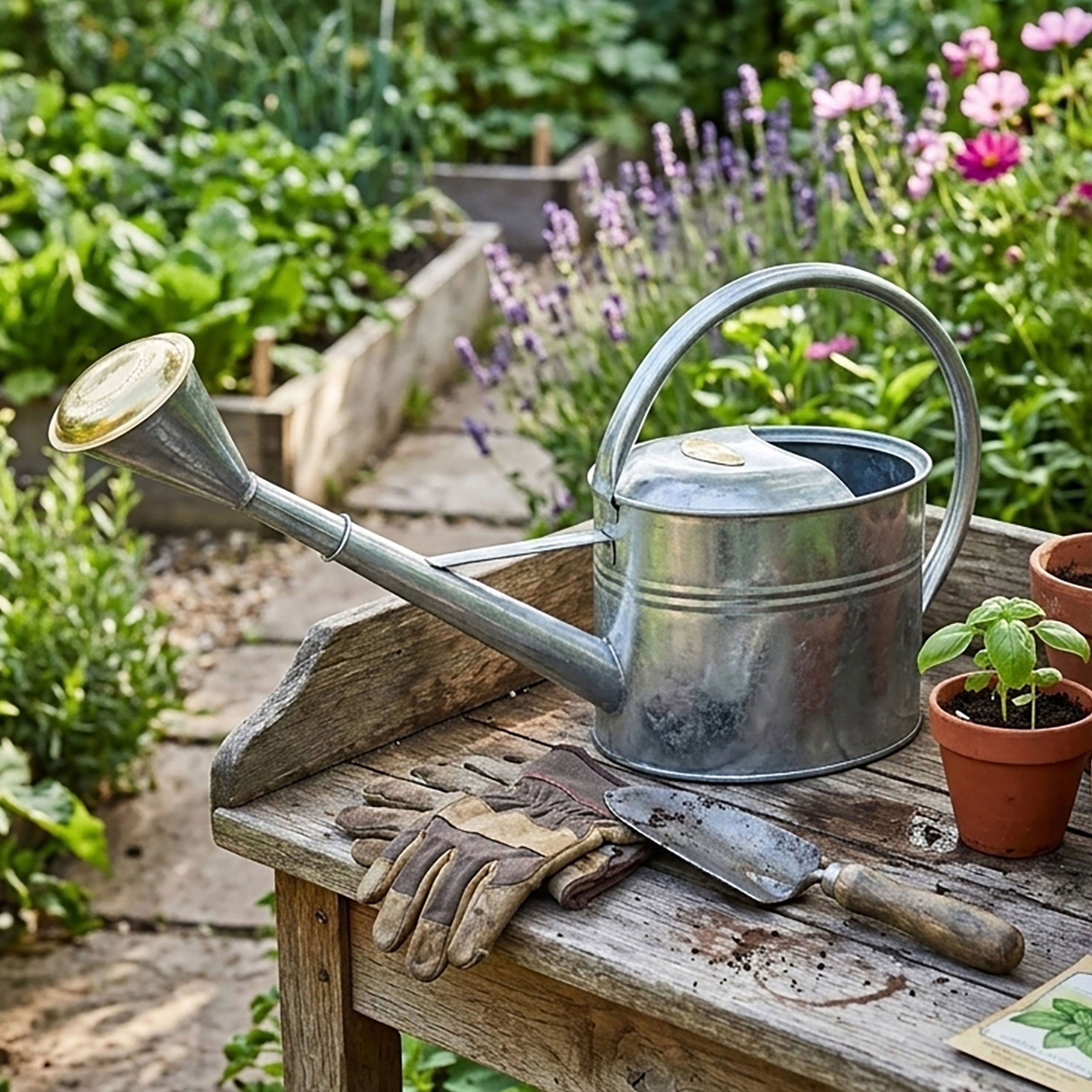 Greenhaus Gardening Large Garden Watering Can for Beds, Pots & Lawns