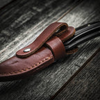 Greenhaus Gardening Short Damascus Fixed Blade Knife with Leather Sheath