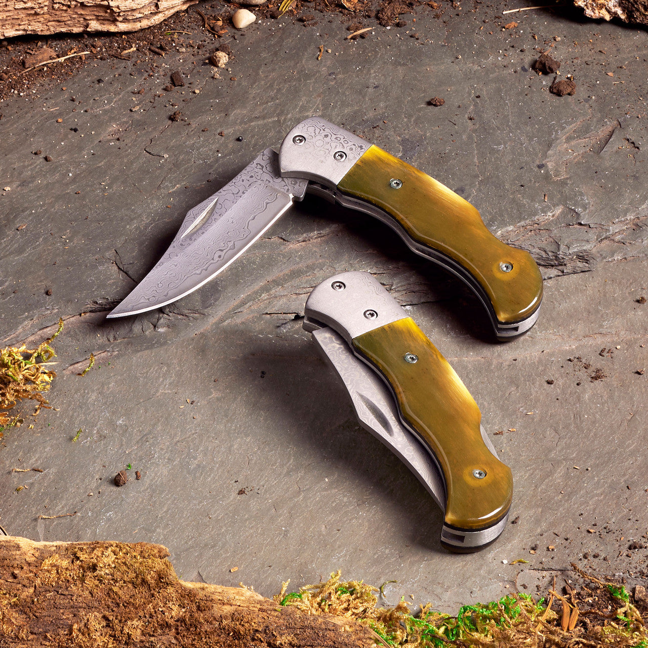 Greenhaus Gardening Compact Folding Knife with Horn Handle
