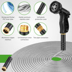 Greenhaus Gardening Heavy-Duty Stainless Steel Garden Hose with Leak-Resistant Fittings