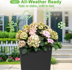 Greenhaus Gardening Modern Self-Watering Tall Planter Set