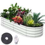 Greenhaus Gardening Oval Galvanized Raised Garden Bed 6 x 3 x 1 FT