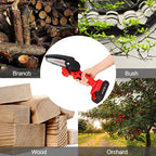 Greenhaus Gardening Handheld Mini Chainsaw for Tree Pruning and Wood Cutting
