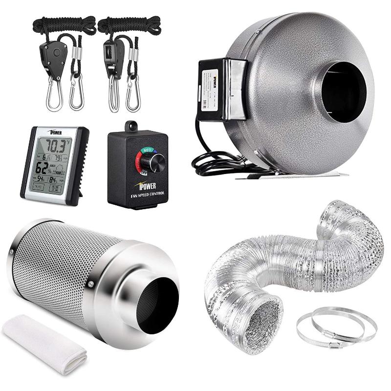 Greenhaus Gardening Grow Tent Ventilation Kit with 4-Inch Inline Fan