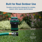 Greenhaus Gardening Metal Spike Rotating Sprinkler for Lawn & Garden Watering