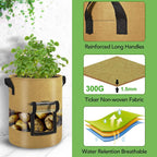Greenhaus Gardening Portable Fabric Grow Pots for Indoor and Outdoor Gardening