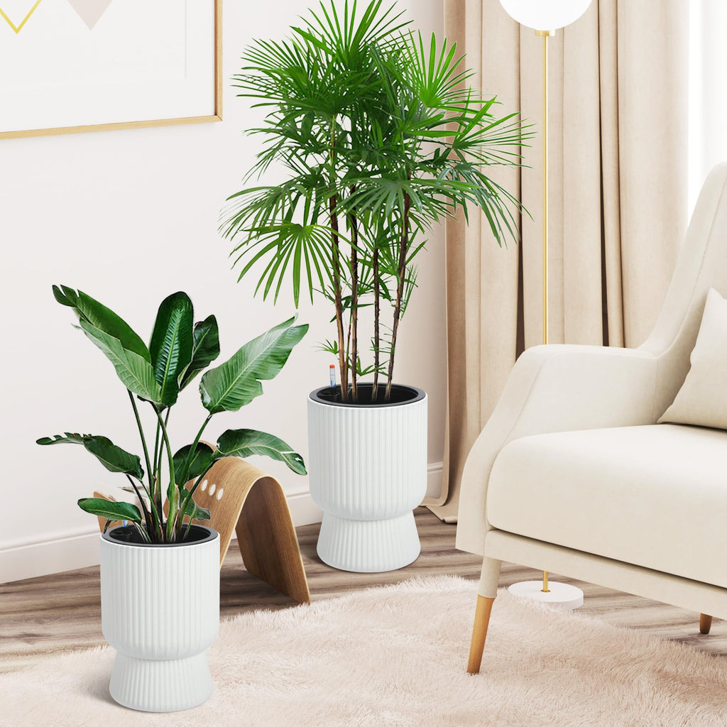 Greenhaus Gardening 14-Inch Modern Planters for Indoor and Outdoor Use