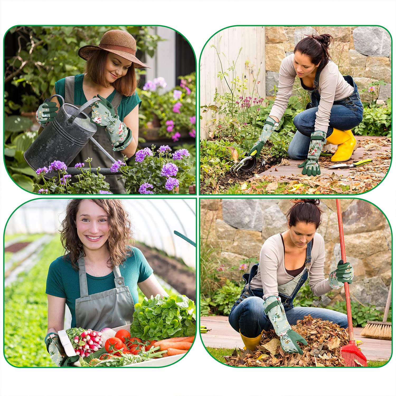 Greenhaus Gardening Long Gardening Gloves for Women with Extended Arm Protection