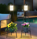 GreenHaus Gardening Solar Lantern Plant Stand