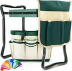 Greenhaus Gardening Foldable Garden Kneeler & Seat with Extra-Wide EVA Pad and Dual Tool Pouches