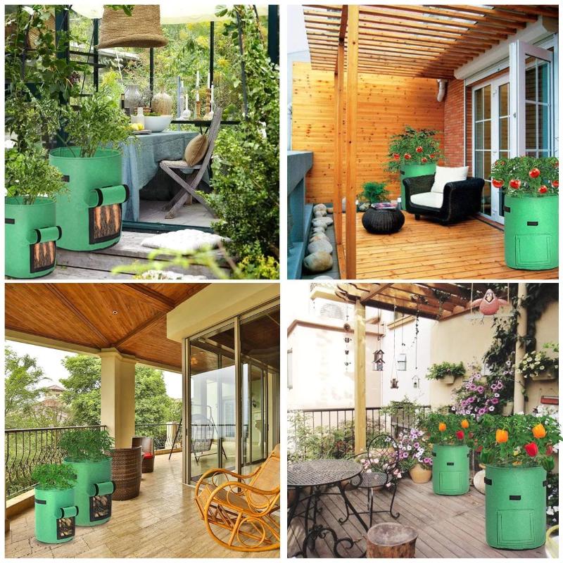 Greenhaus Gardening Foldable Green Garden Bags for Indoor and Outdoor Planting
