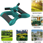 Greenhaus Gardening Auto Rotating Lawn Sprinkler with 360° Water Coverage