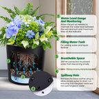 Greenhaus Gardening 20-Inch Self-Watering Round Planters Set of 2