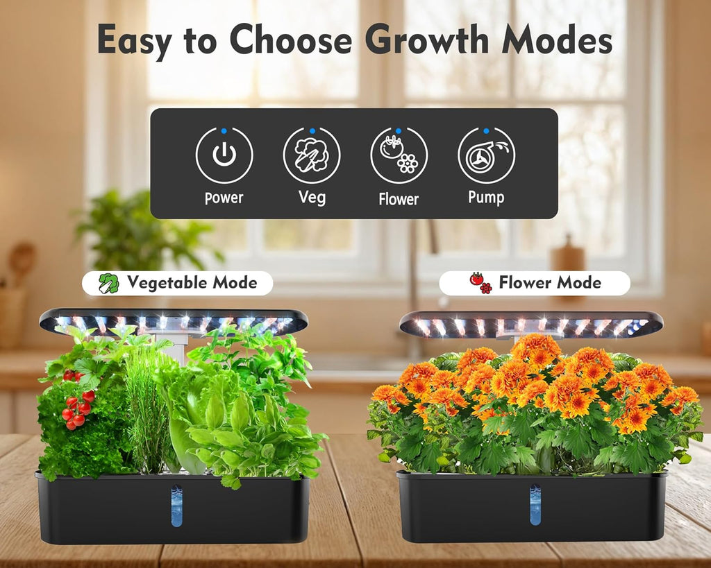 Hydroponics Growing System Kit | Indoor Garden with LED Grow LightGreenhaus Gardening Indoor Growing System with 5L Water Reservoir