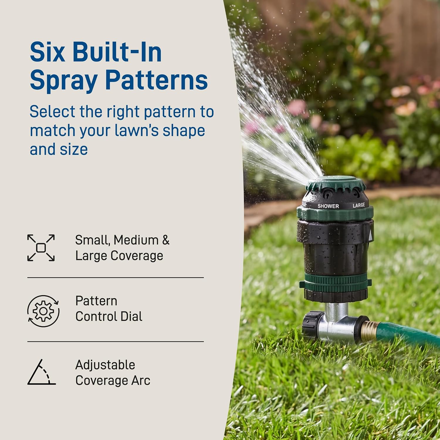 Greenhaus Gardening Metal Spike Rotating Sprinkler for Lawn & Garden Watering