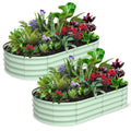 Greenhaus Gardening 2-Pack 6 × 3 × 1 ft Oval Galvanized Raised Garden Beds