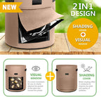 Greenhaus Gardening Double-Layer Beige Fabric Grow Bags with Handles