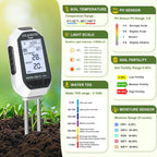 Greenhaus Gardening 7-in-1 Digital Soil Moisture Meter with pH, EC, TDS, Temperature & Light Tester