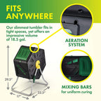 Greenhaus Gardening Tumbling Compost Bin for Kitchen and Garden Waste