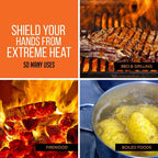 Greenhaus Gardening Heat Resistant BBQ Gloves for Smoking and Grilling