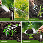 Greenhaus Gardening Premium 9-Piece Stainless Steel Garden Tool Set with Floral Tote, Gift Box & Repotting Mat