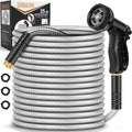 Greenhaus Gardening Heavy-Duty Stainless Steel Garden Hose with Leak-Resistant Fittings