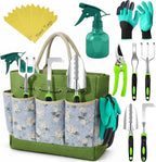Greenhaus Gardening Premium 11-Piece Garden Tool Set with Tote Bag, Gloves, Sprayer & Plant Tags