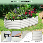 Greenhaus Gardening Oval Galvanized Raised Garden Bed 6 x 3 x 1 FT