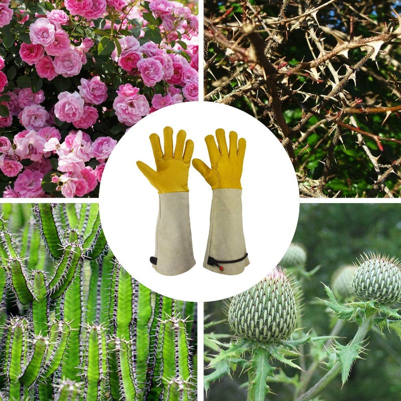 Greenhaus Gardening Adjustable Cuff Pruning Gloves for Yard Work
