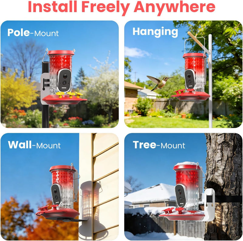 GreenHaus Gardening Intelligent Hummingbird Feeder with Live Camera Monitoring