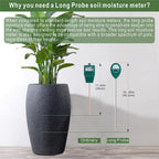 Greenhaus Gardening Long Probe Soil Moisture Meter for Indoor & Outdoor Plants