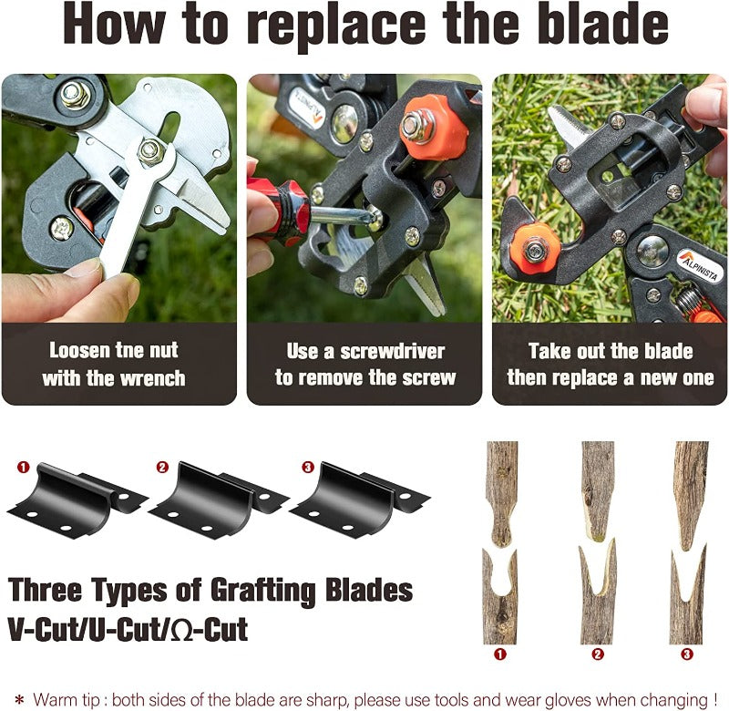 Greenhaus Gardening 2-in-1 Grafting and Pruning Tool Set for Plant Propagation
