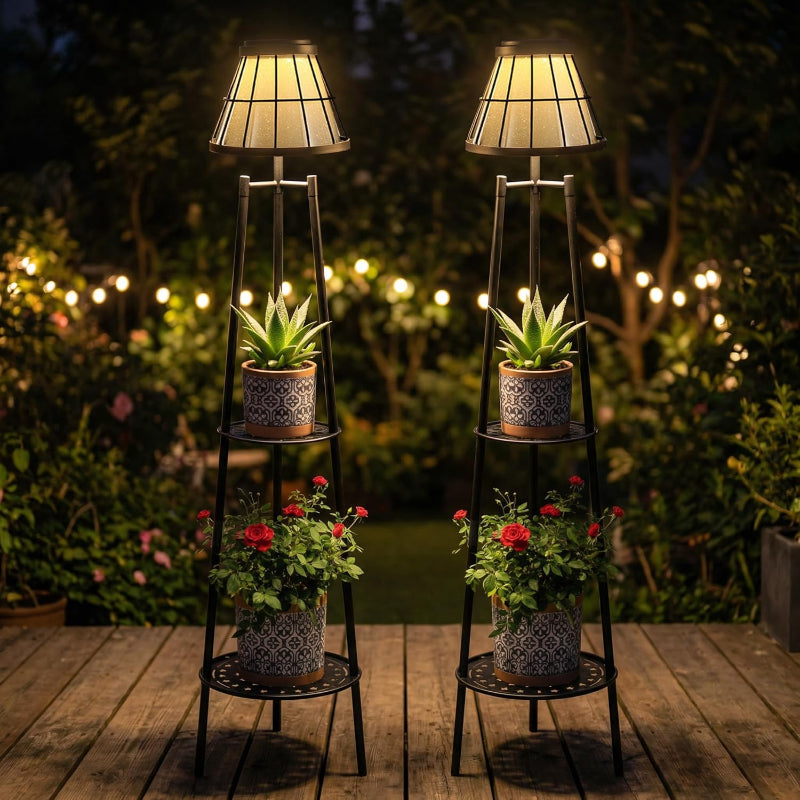 GreenHaus Gardening Solar Lantern Plant Stand