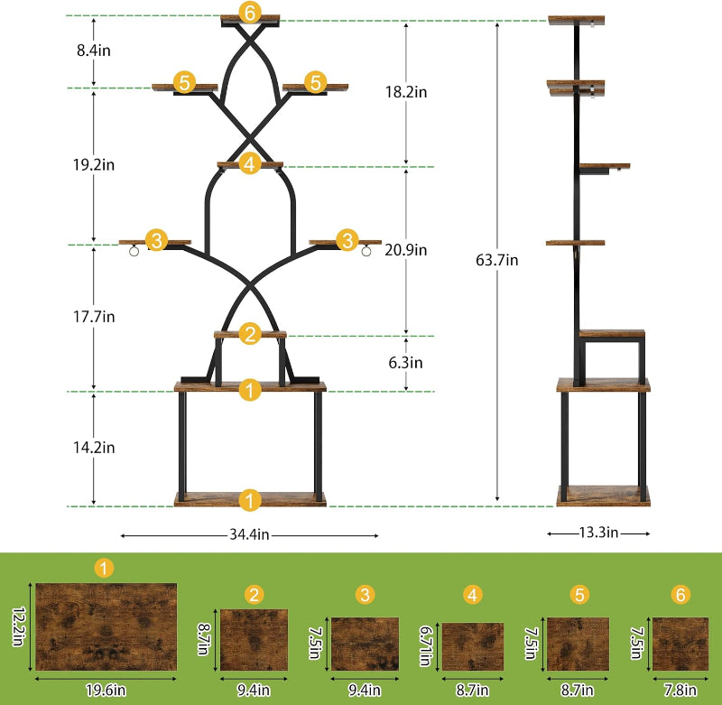 Greenhaus Gardening Plant Stand with Adjustable Grow Lights