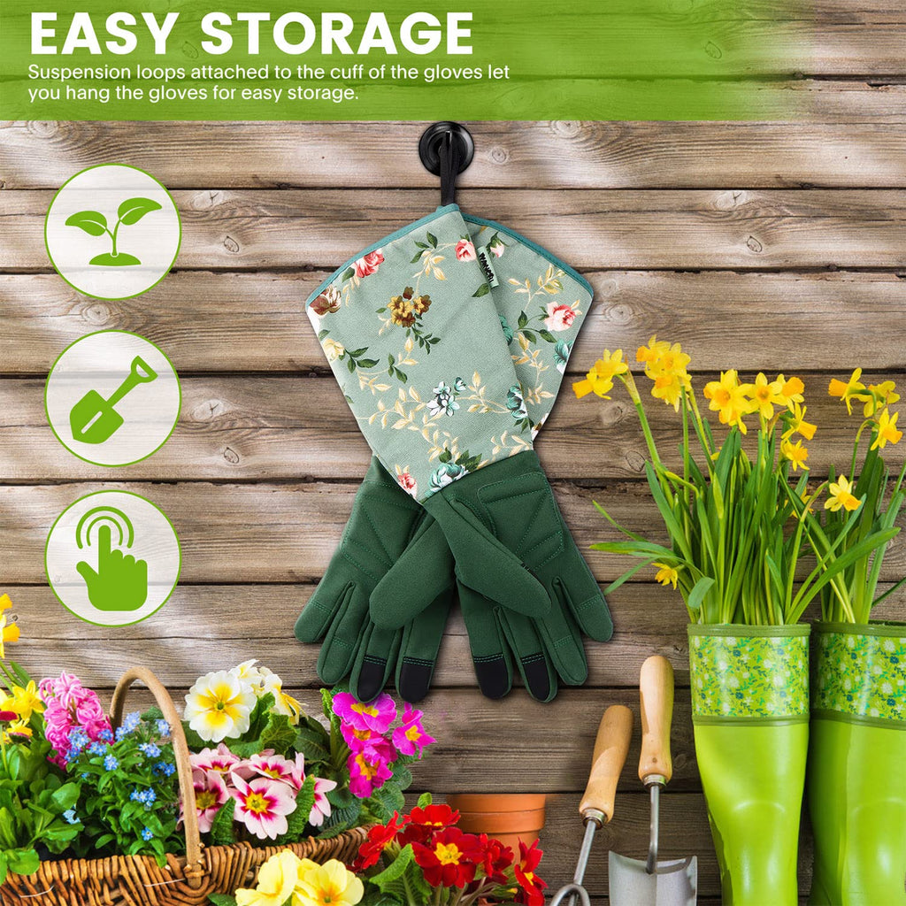 Greenhaus Gardening Long Gardening Gloves for Women with Extended Arm Protection