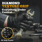 Greenhaus Gardening Heavy-Duty Black Nitrile Work Gloves with Diamond Grip, 6 Mil/8 Mil