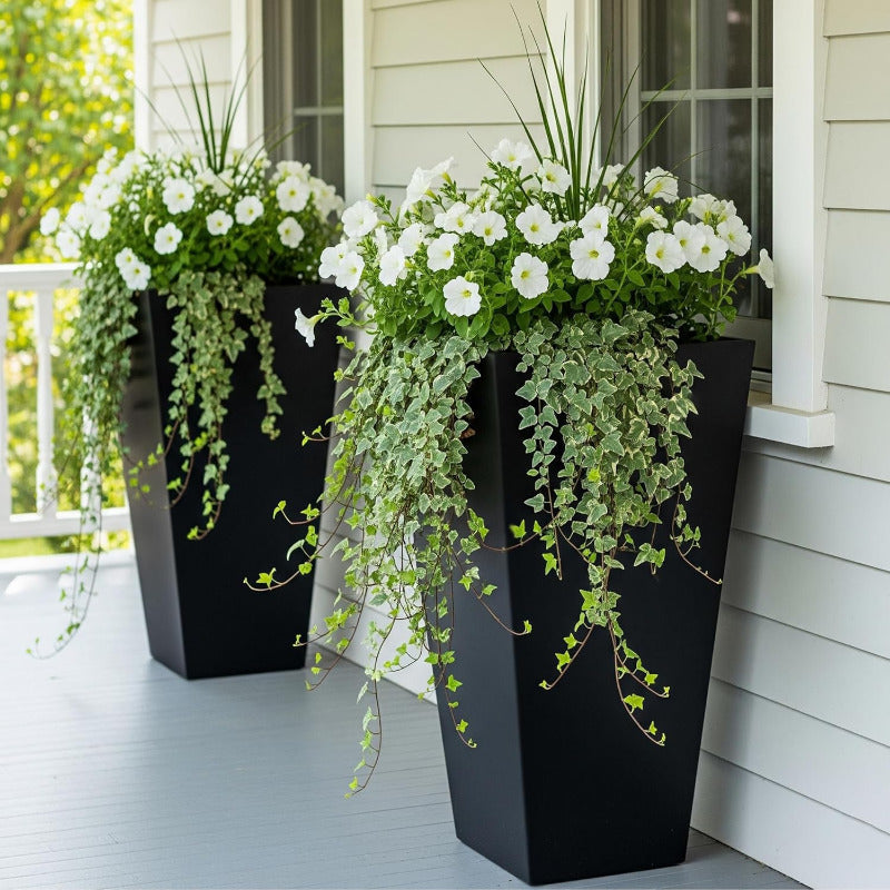 Greenhaus Gardening Large Plastic Outdoor Planters Set of 2