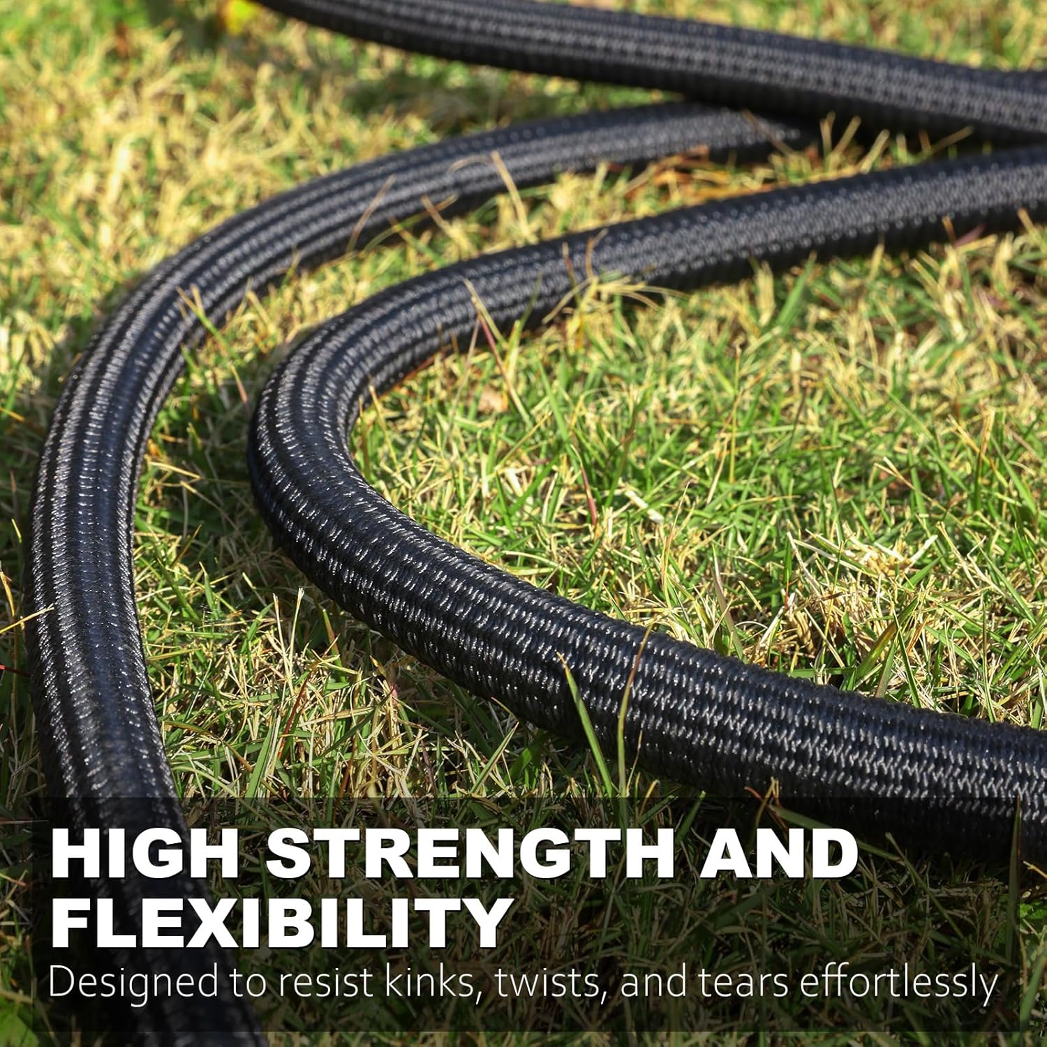 Greenhaus Gardening Lightweight Non-Expanding Garden Hose with 10-Pattern Spray Nozzle, 50 FT