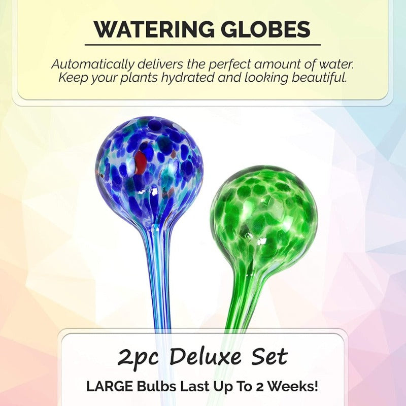 Greenhaus Gardening Decorative Glass Watering Globes for Office and Garden Plants